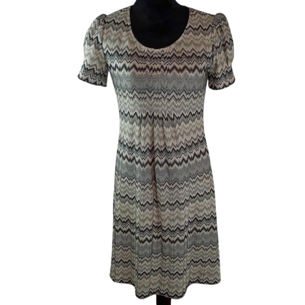 NEW DIRECTIONS Women's Midi Dress Medium Colorful Zigzag Polyester  Casual